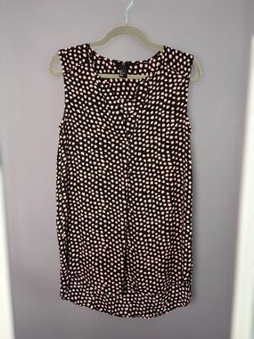 H&M Black Pink Polka Dot Sleeveless V Neck Tunic 4